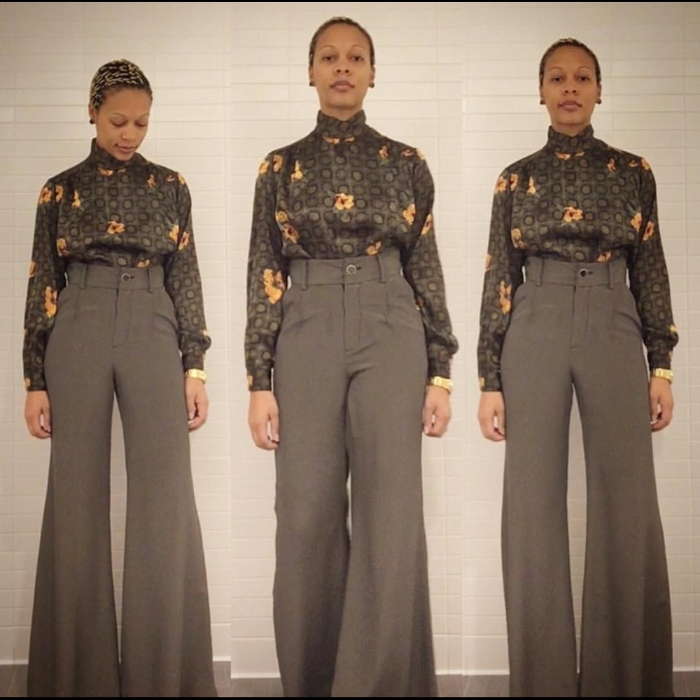 ANTHROPOLIE SILK TROUSERS - Picture 5 of 9